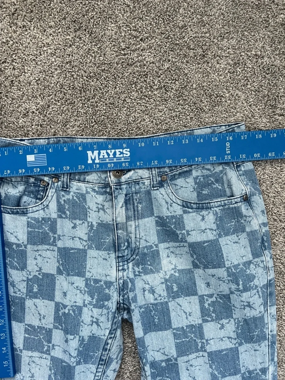 I.N.C. International Concepts Men's Slim-Straight Checkered Denim Jeans - Sz 34W - Picture 12 of 15